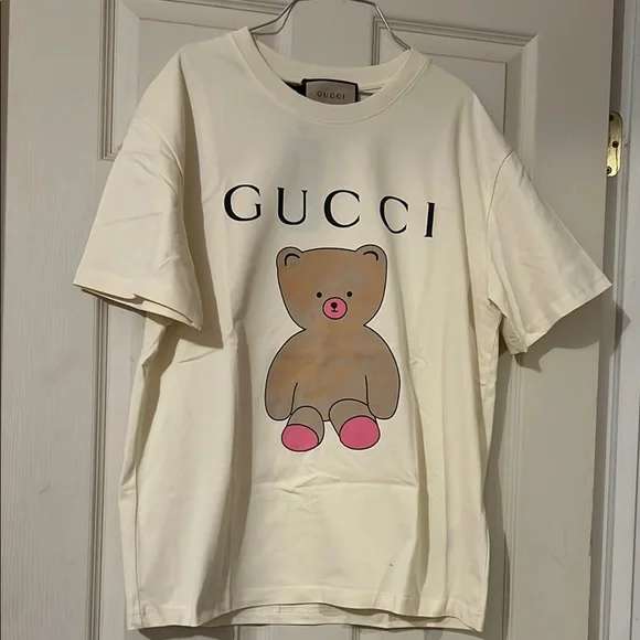 Gucci Tops Gucci Cream Teddy Bear Tshirt Poshmark